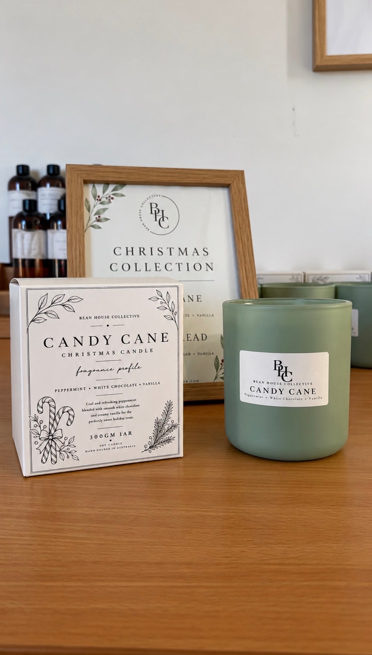Candy Cane -  Christmas Soy Candle - 300gm